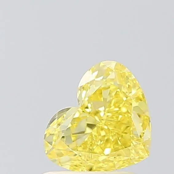 1.00ct HEART Fancy Vivid Yellow VS1 Coloured Lab diamond
