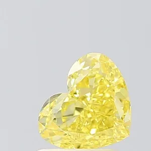 1ct HEART Fancy Vivid Yellow VS1 Coloured Lab diamond