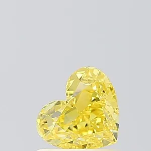 0.7ct HEART Fancy Vivid Yellow VS1 Coloured Lab diamond