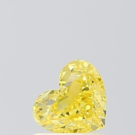 0.7ct HEART Fancy Vivid Yellow VS1 Coloured Lab diamond