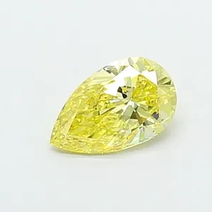 0.67ct PEAR Fancy Intense Yellow VS2 Coloured Lab diamond