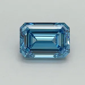 1.02ct EMERALD Fancy Vivid Blue VVS2 Coloured Lab diamond
