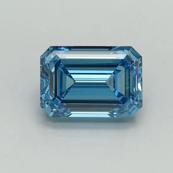 1.02ct EMERALD Fancy Vivid Blue VVS2 Coloured Lab diamond