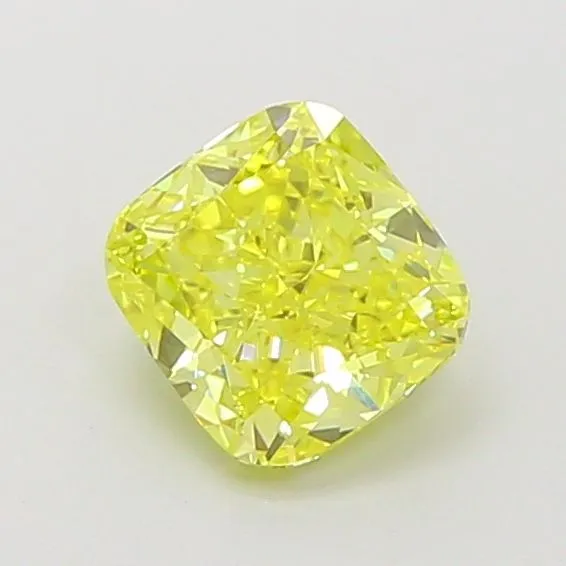 1.19ct CUSHION Fancy Vivid Yellow VS1 Coloured Lab diamond