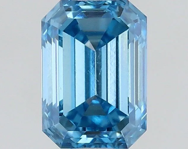 0.56ct EMERALD Fancy Vivid Blue VS1 Coloured Lab diamond