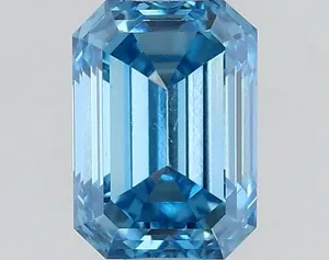 0.56ct EMERALD Fancy Vivid Blue VS1 Coloured Lab diamond