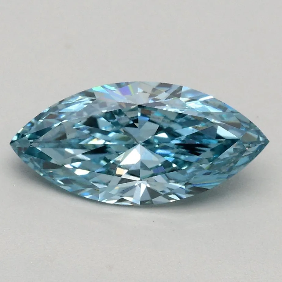 0.83ct MARQUISE Fancy Vivid Blue VS2 Coloured Lab diamond