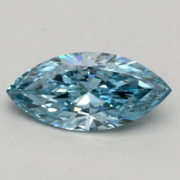 0.83ct MARQUISE Fancy Vivid Blue VS2 Coloured Lab diamond