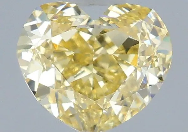 1.08ct HEART Fancy Intense Yellow VVS2 Coloured Lab diamond