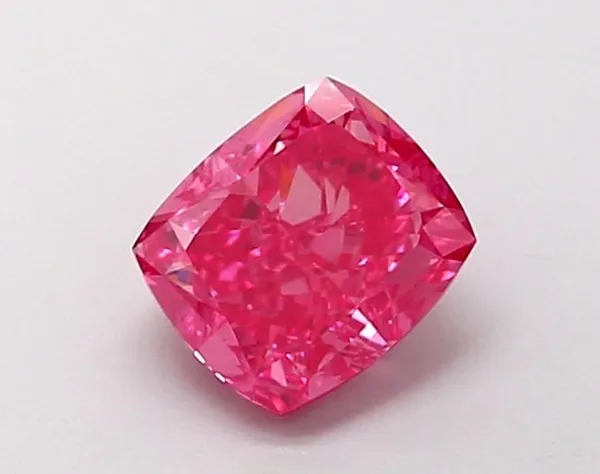 1.01ct CUSHION Fancy Vivid Pink VVS2 Coloured Lab diamond