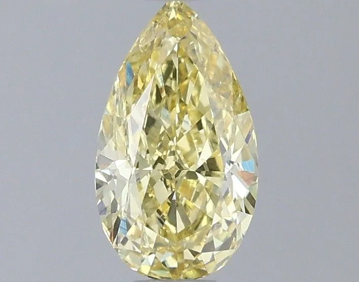 0.59ct PEAR Fancy Intense Yellow VS1 Coloured Lab diamond