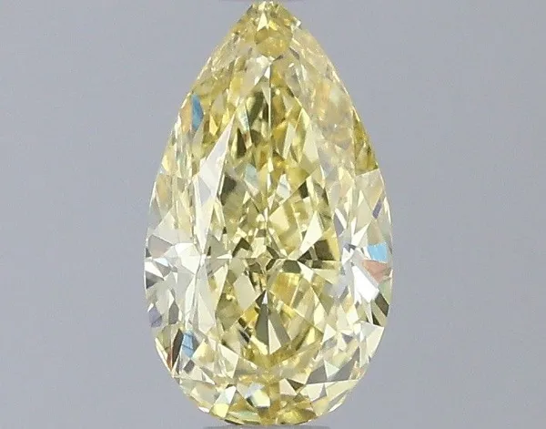 0.59ct PEAR Fancy Intense Yellow VS1 Coloured Lab diamond