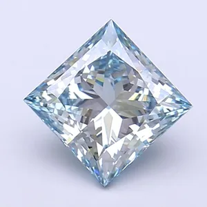 1.54ct PRINCESS Fancy Vivid Blue VVS2 Coloured Lab diamond