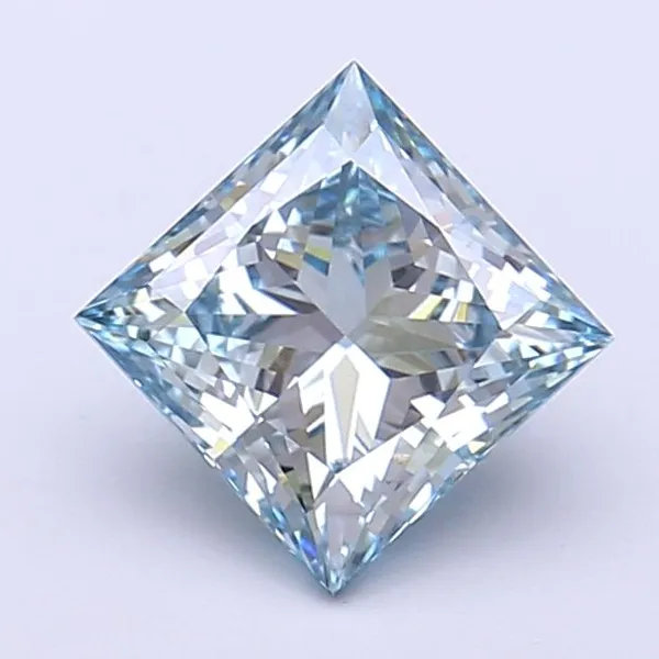 1.54ct PRINCESS Fancy Vivid Blue VVS2 Coloured Lab diamond
