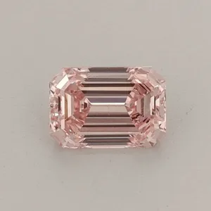 0.47ct EMERALD Fancy Intense Pink VS1 Coloured Lab diamond