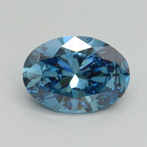 1.01ct OVAL Fancy Vivid Blue SI1 Coloured Lab diamond