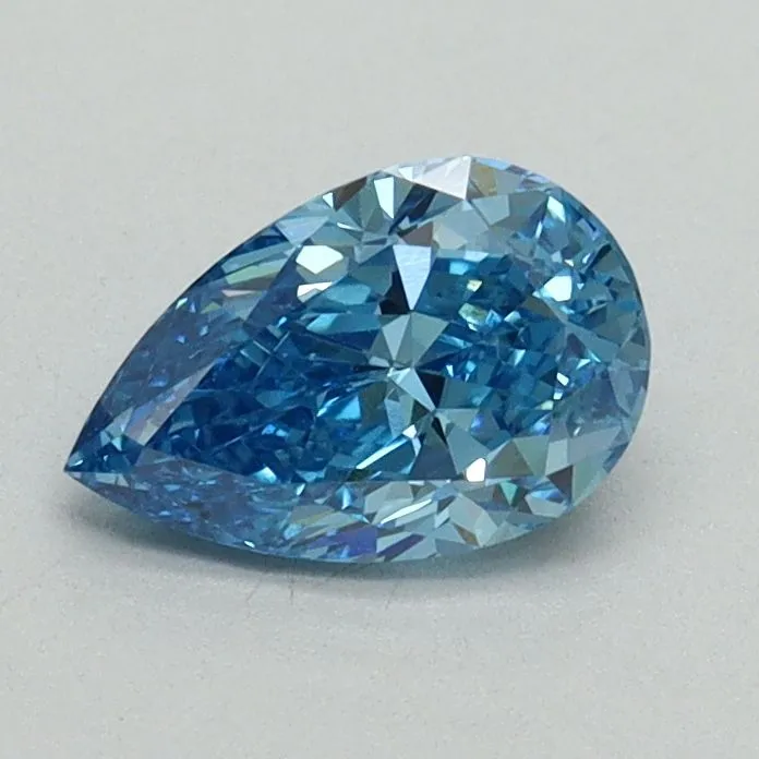 0.71ct PEAR Fancy Vivid Blue VVS2 Coloured Lab diamond