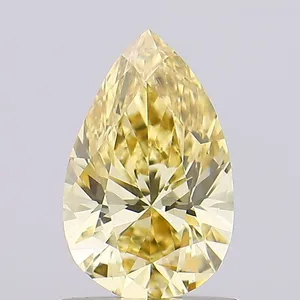 0.85ct PEAR Fancy Intense Yellow VVS2 Coloured Lab diamond