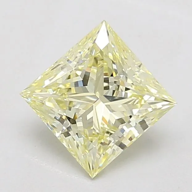 1.06ct PRINCESS Fancy Light Yellow VVS2 Coloured Lab diamond