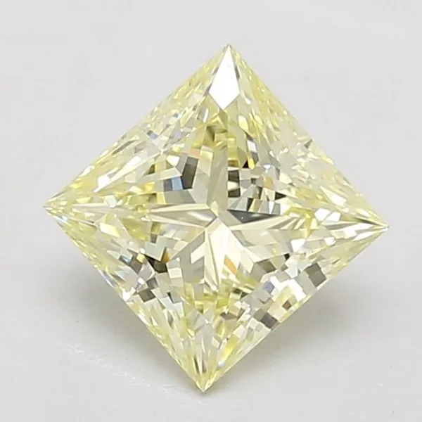 1.06ct PRINCESS Fancy Light Yellow VVS2 Coloured Lab diamond