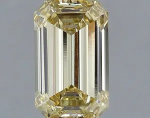 1ct EMERALD Fancy Light Yellow VS1 Coloured Lab diamond