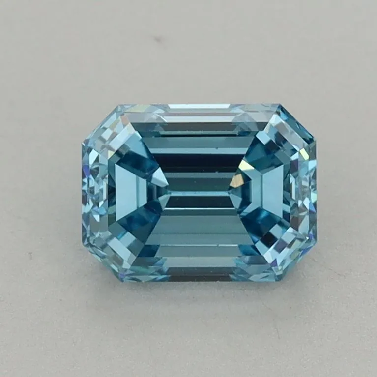 1.08ct EMERALD Fancy Vivid Blue VS1 Coloured Lab diamond
