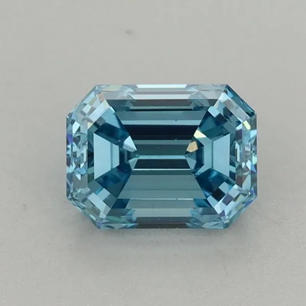 1.08ct EMERALD Fancy Vivid Blue VS1 Coloured Lab diamond