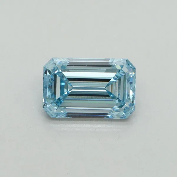 1.08ct EMERALD Fancy Vivid Blue VS1 Coloured Lab diamond