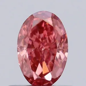 0.5ct OVAL Fancy Vivid Pink VVS2 Coloured Lab diamond