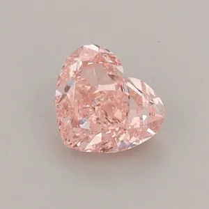 0.61ct HEART Fancy Vivid Pink VS1 Coloured Lab diamond