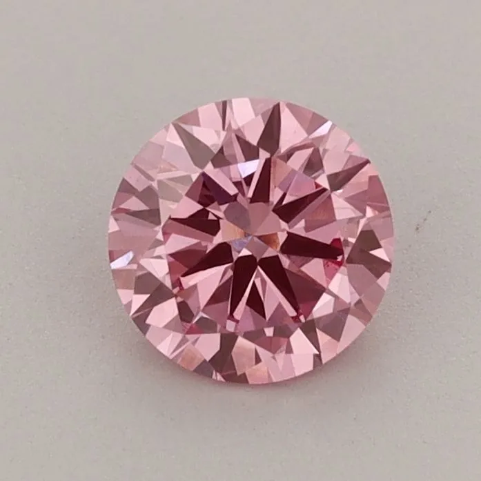 0.70ct ROUND Fancy Vivid Pink VS2 Coloured Lab diamond