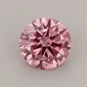 0.7ct ROUND Fancy Vivid Pink VS2 Coloured Lab diamond