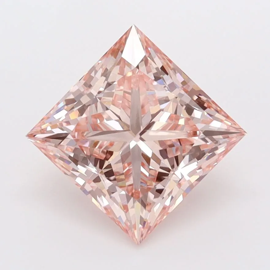2.06ct PRINCESS Fancy Vivid Pink VVS2 Coloured Lab diamond