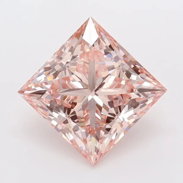 2.06ct PRINCESS Fancy Vivid Pink VVS2 Coloured Lab diamond