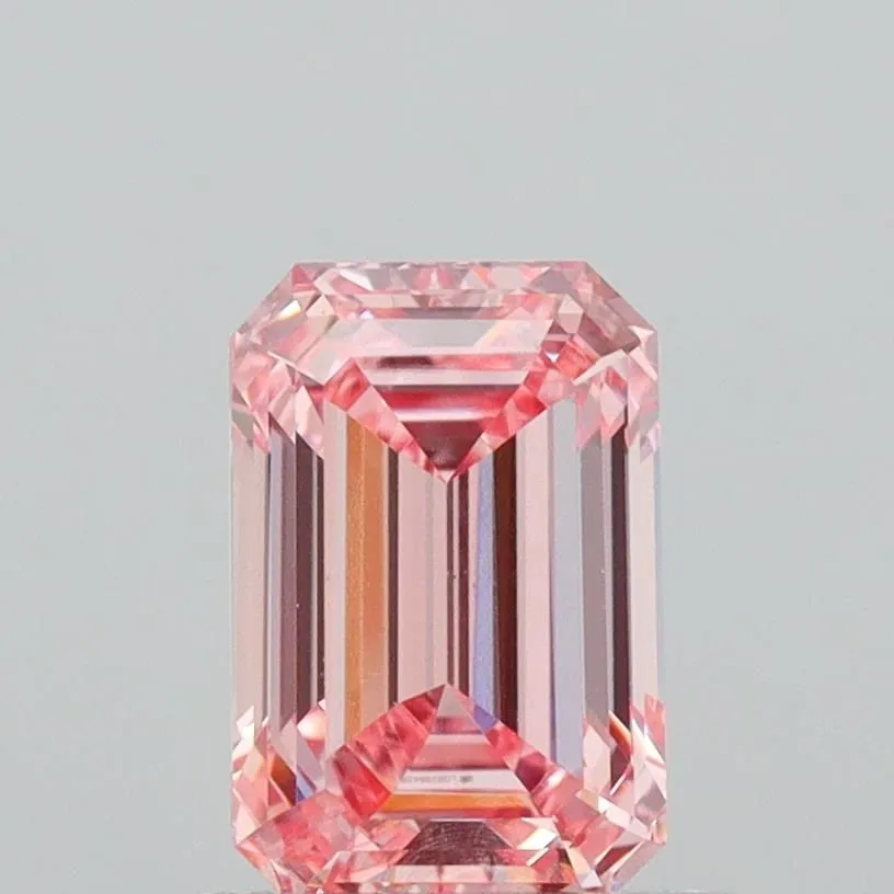 1.00ct EMERALD Fancy Vivid Pink VVS2 Coloured Lab diamond