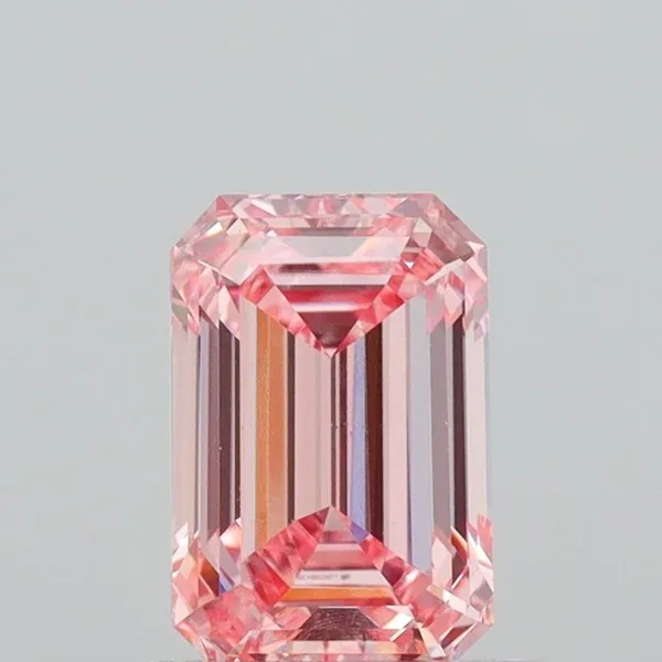 1ct EMERALD Fancy Vivid Pink VVS2 Coloured Lab diamond