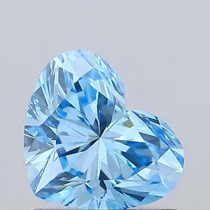 0.73ct HEART Fancy Vivid Blue VVS2 Coloured Lab diamond