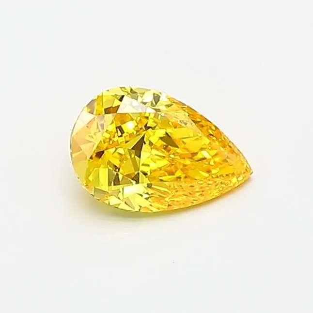 0.46ct PEAR Fancy Vivid Yellow VVS2 Coloured Lab diamond