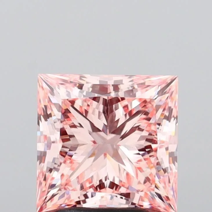 2.97ct PRINCESS Fancy Intense Pink VS1 Coloured Lab diamond