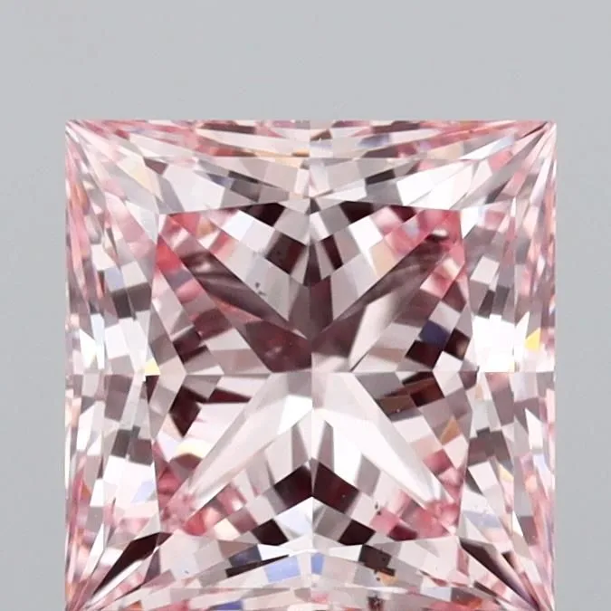 1.54ct PRINCESS Fancy Intense Pink VS2 Coloured Lab diamond
