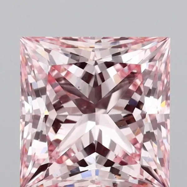 1.54ct PRINCESS Fancy Intense Pink VS2 Coloured Lab diamond