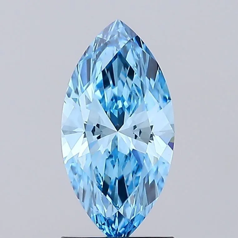 1.46ct MARQUISE Fancy Vivid Blue VVS2 Coloured Lab diamond