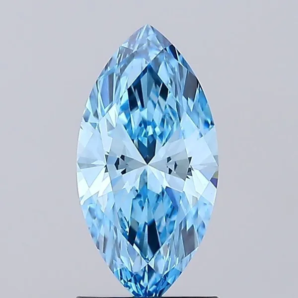 1.46ct MARQUISE Fancy Vivid Blue VVS2 Coloured Lab diamond