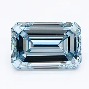 1.21ct EMERALD Fancy Intense Blue VS1 Coloured Lab diamond