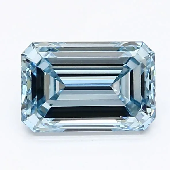 1.21ct EMERALD Fancy Intense Blue VS1 Coloured Lab diamond