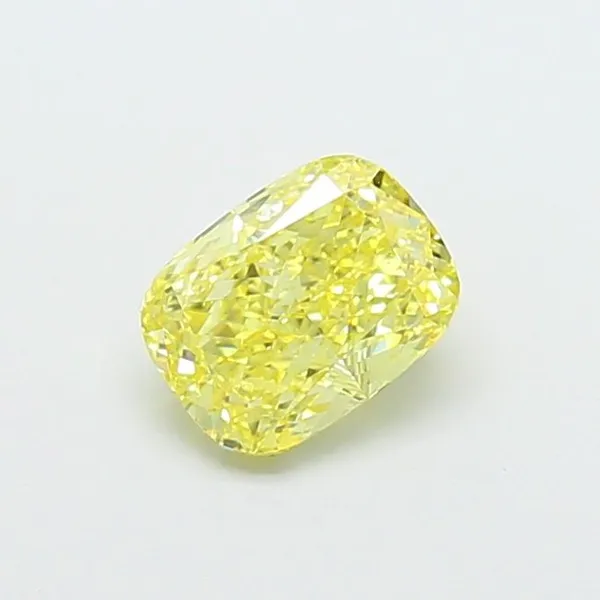 1.15ct CUSHION Fancy Intense Yellow VS1 Coloured Lab diamond
