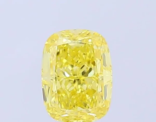 1.15ct CUSHION Fancy Intense Yellow VVS2 Coloured Lab diamond