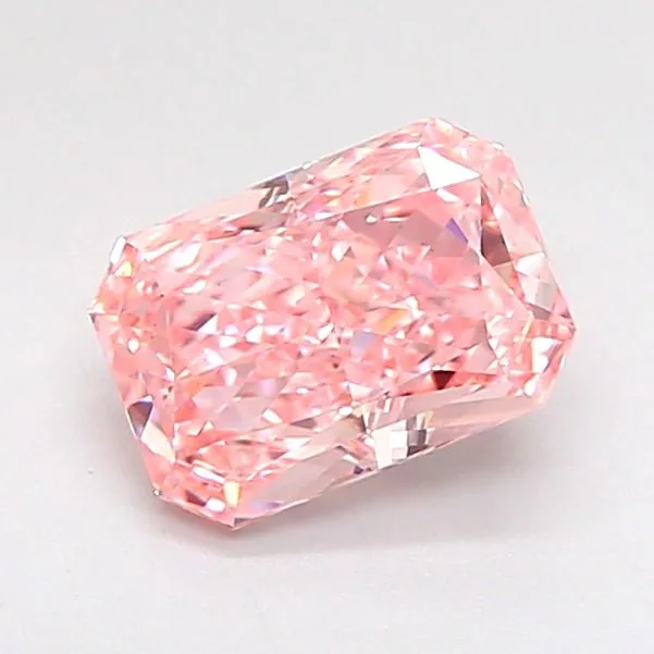 1.01ct RADIANT Fancy Vivid Pink VVS2 Coloured Lab diamond