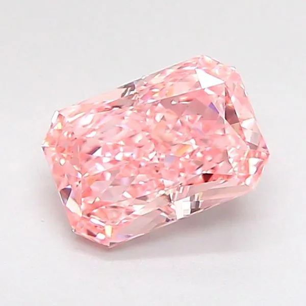 1.01ct RADIANT Fancy Vivid Pink VVS2 Coloured Lab diamond