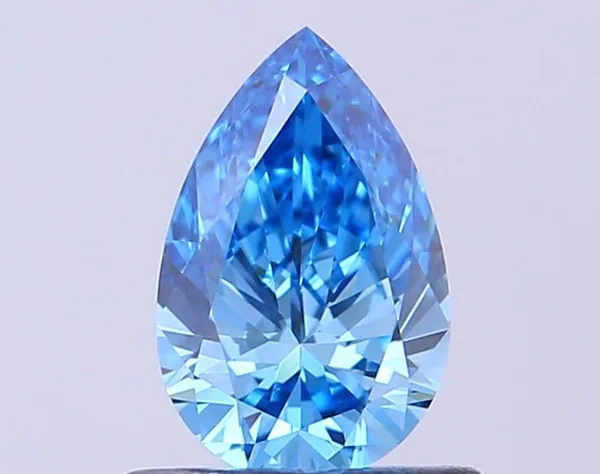 0.55ct PEAR Fancy Vivid Blue VVS2 Coloured Lab diamond